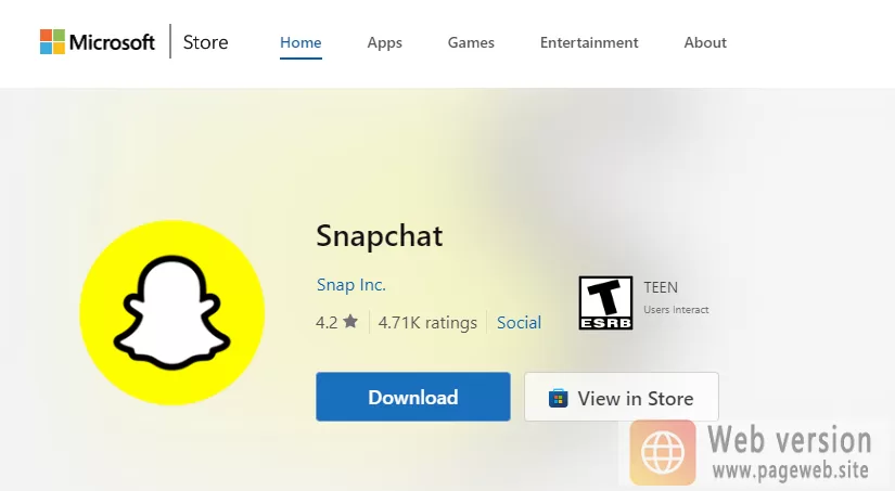 Snapchat web version (official website login URL)