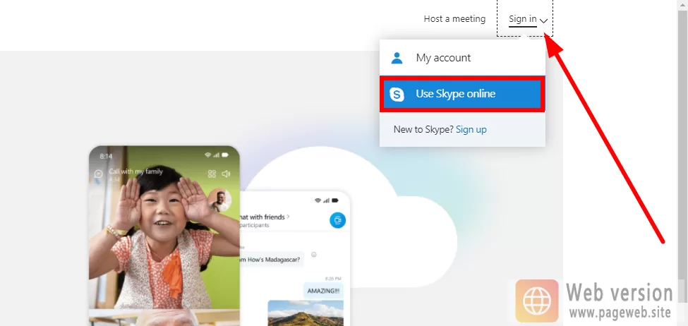 Skype web version official website login tutorial