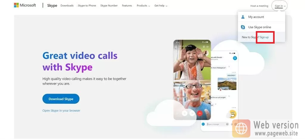 Skype web version official website login tutorial